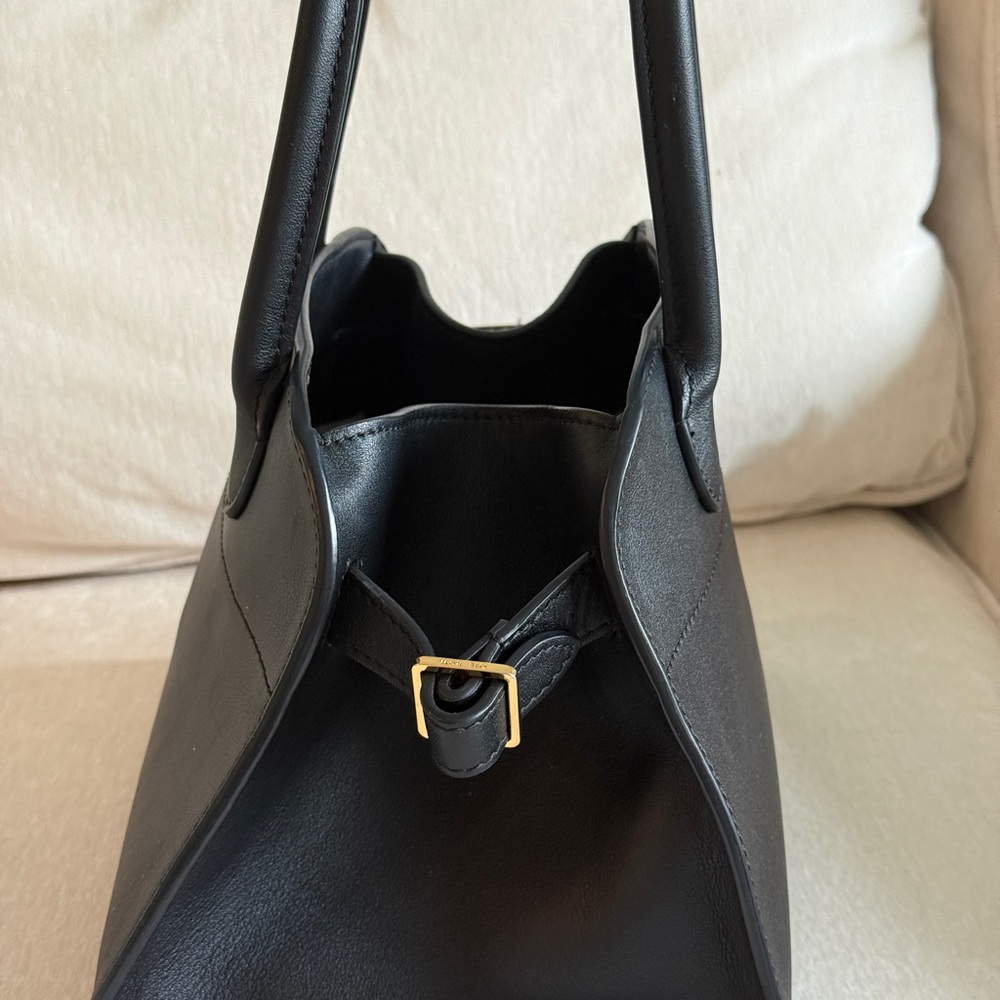 The Row Margaux 10 Black Leather Top Handle Bag | Made in Italy | Authentic - Picture 4 of 15